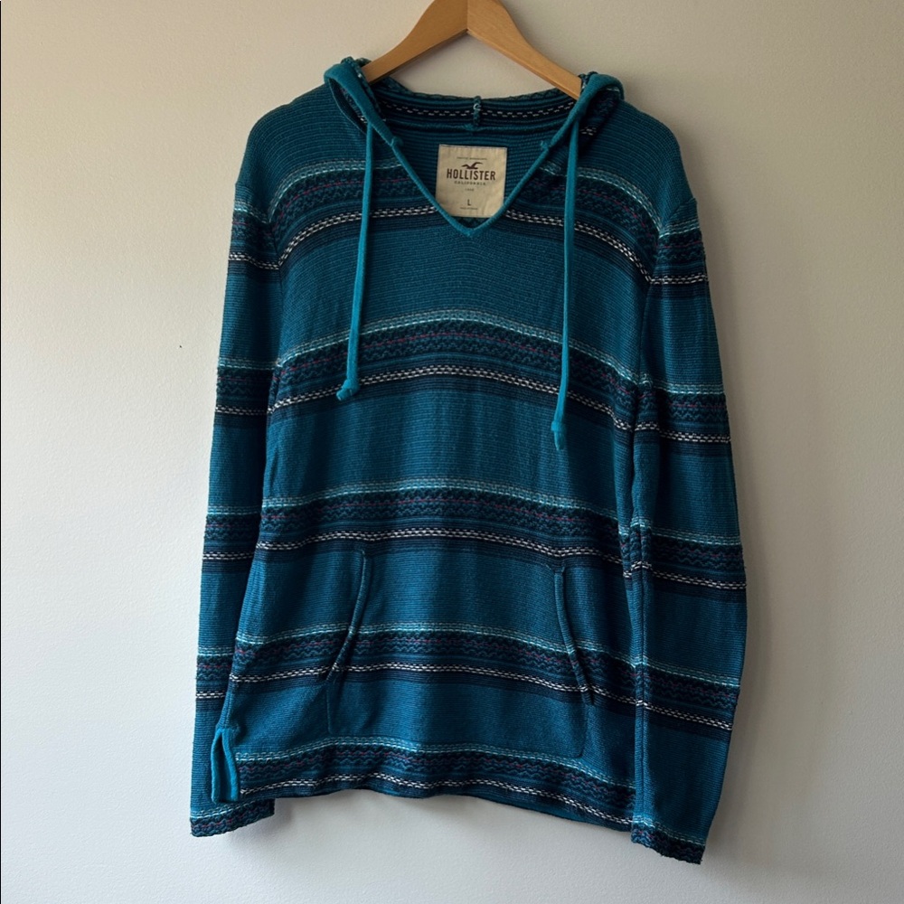 Hollister Blue Baja Striped Hoodie